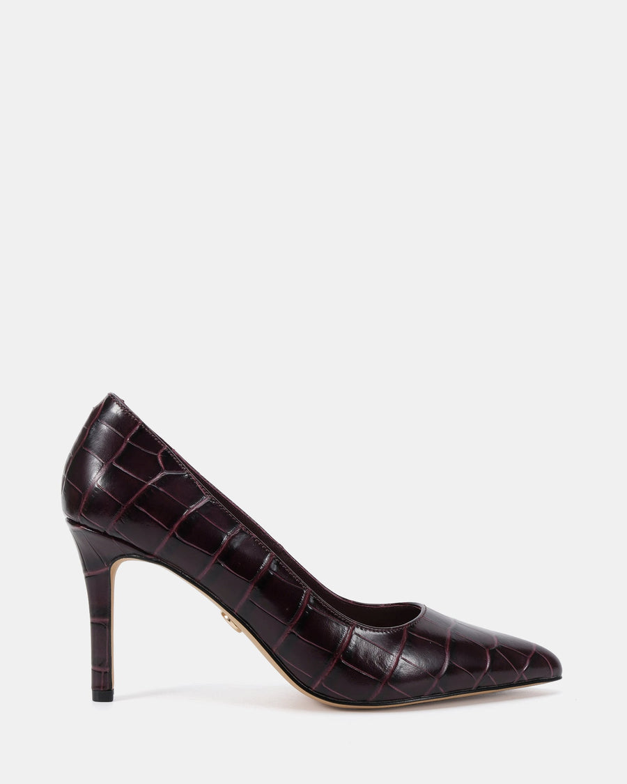 Ravyn High Heel Raisin Croc Emboss Leather