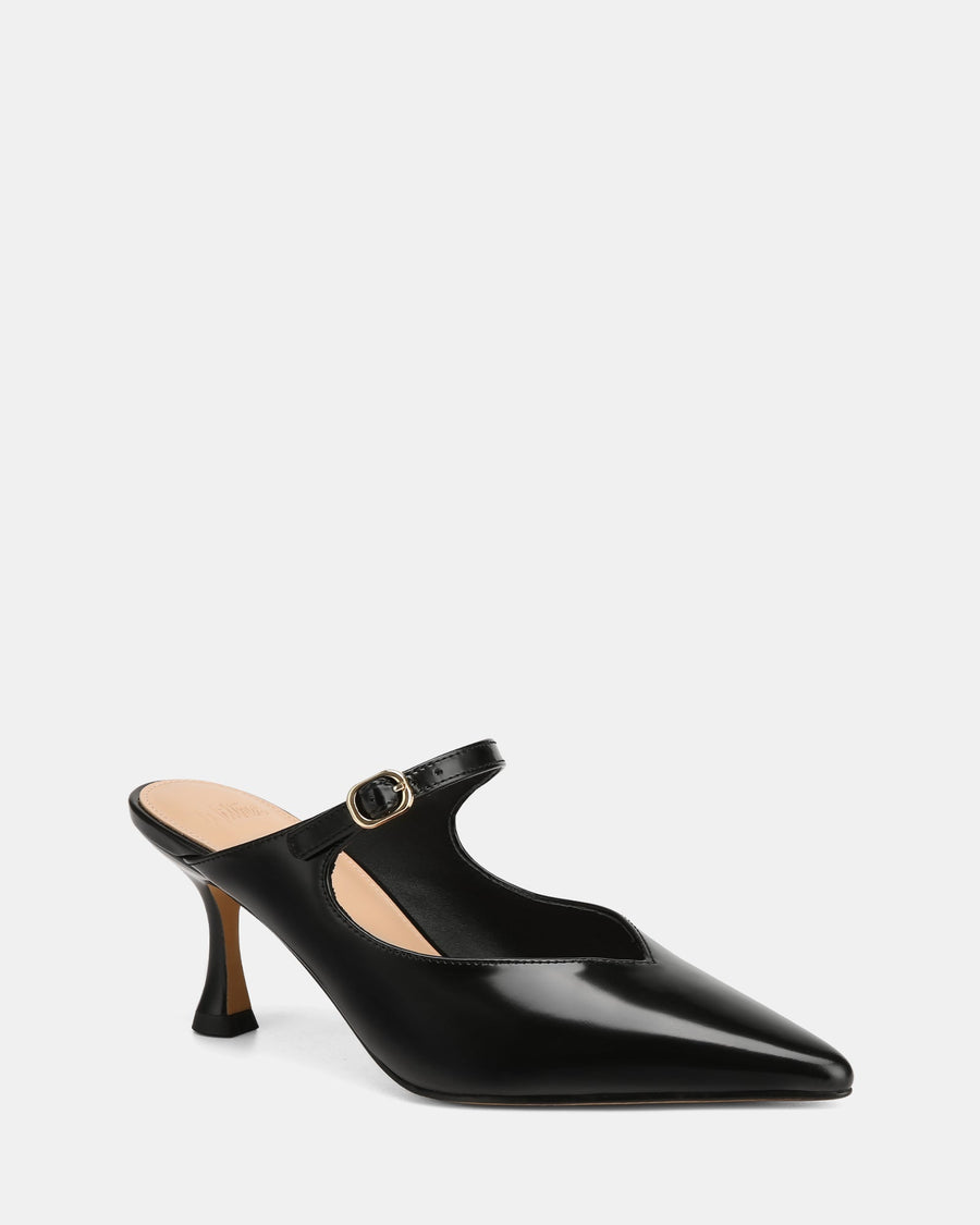 Lucille Mid Heels Black Leather