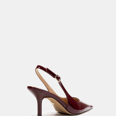 Leia Mid Heel Berry Patent