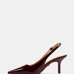 Leia Mid Heel Berry Patent