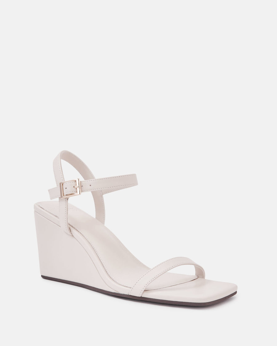 Prisca Mid Heel Vintage Ivory Leather