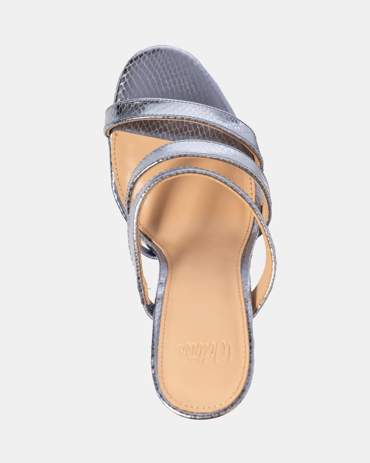Terra Ice Blue Metallic Reptile Emboss Leather