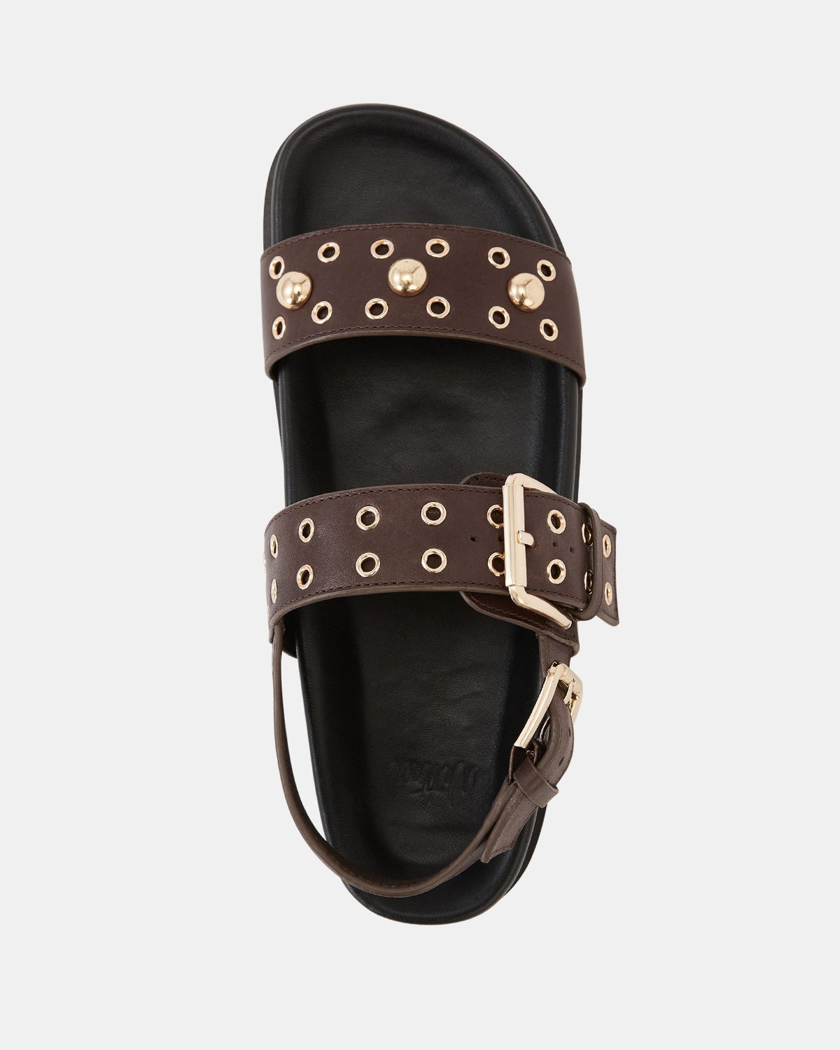 Fifi Flat Sandal Ebony Leather