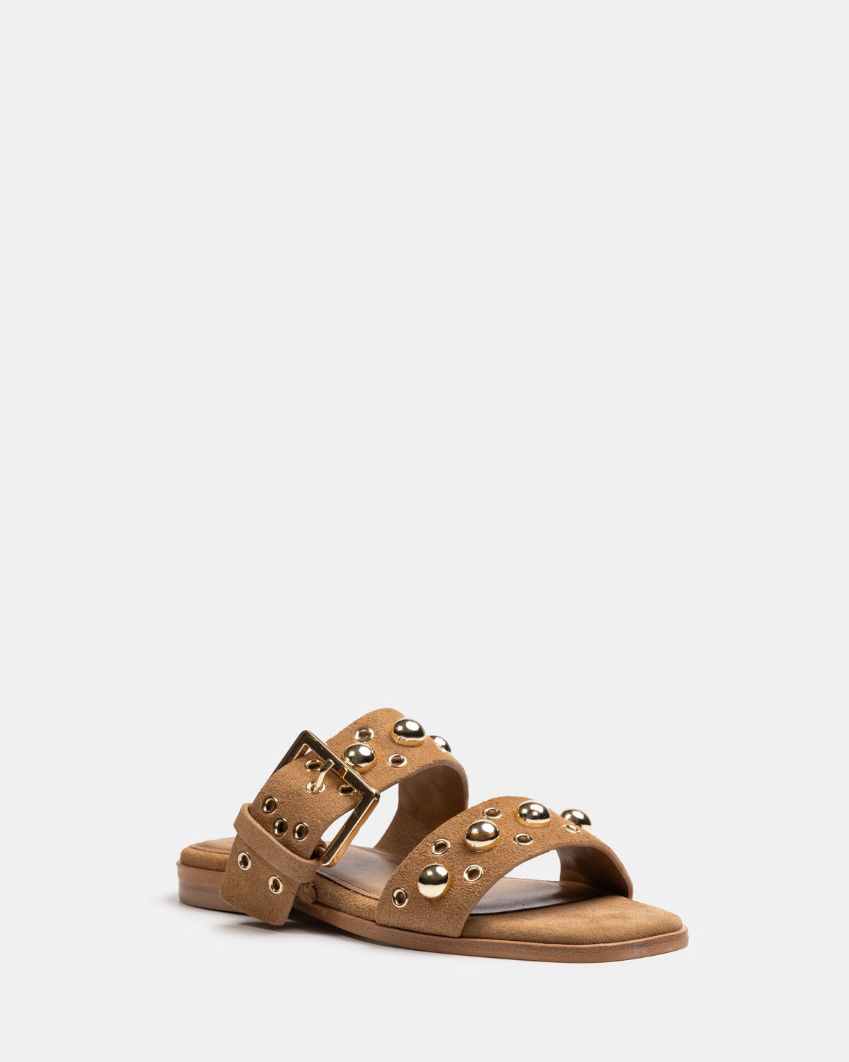 Dixee Flat Sandal Dark Sand Suede