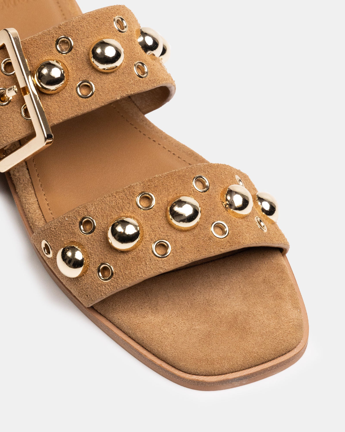 Dixee Flat Sandal Dark Sand Suede