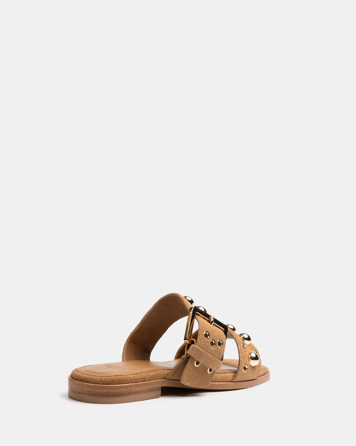 Dixee Flat Sandal Dark Sand Suede