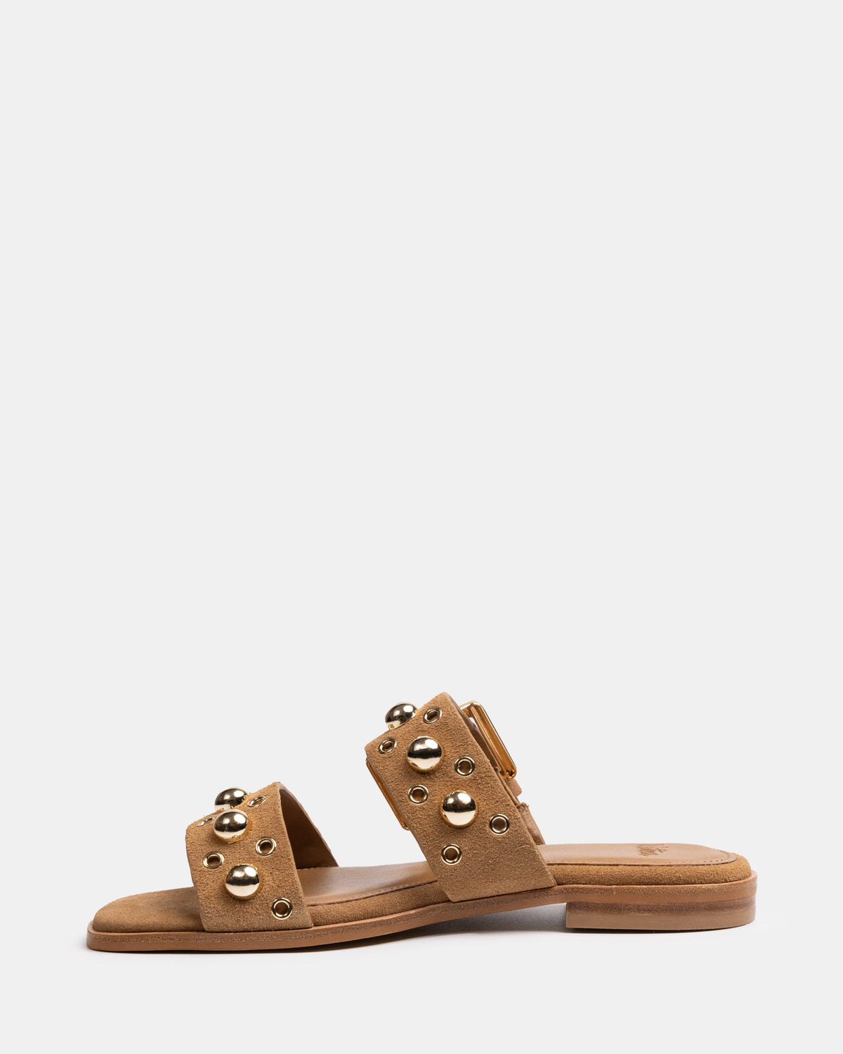 Dixee Flat Sandal Dark Sand Suede