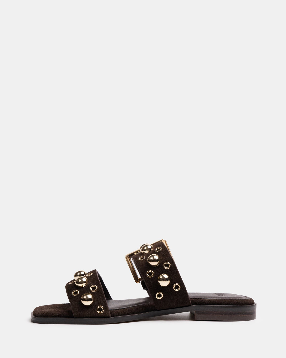 Dixee Flat Sandal Ebony Suede