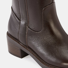 Bobby Long Boots Dark Brown Leather