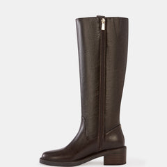 Bobby Long Boots Dark Brown Leather
