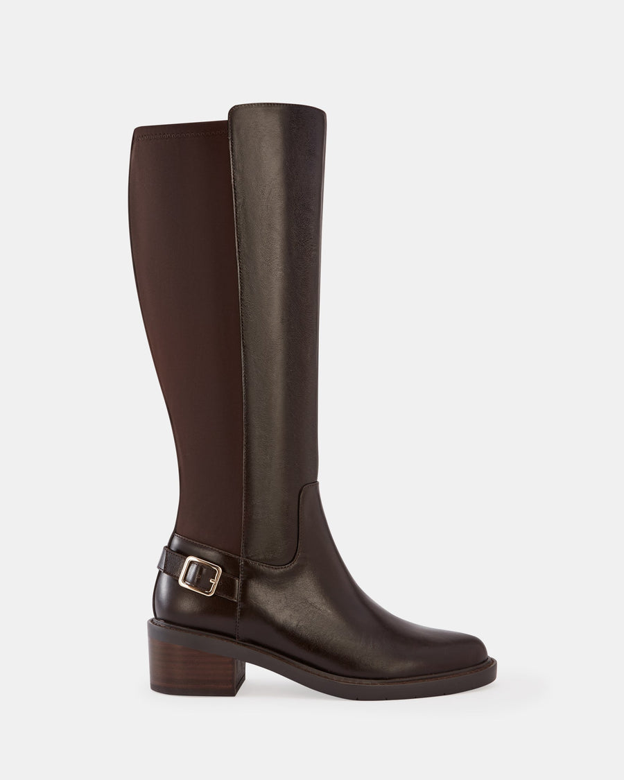 Branda Long Boots Mocha Brown Leather