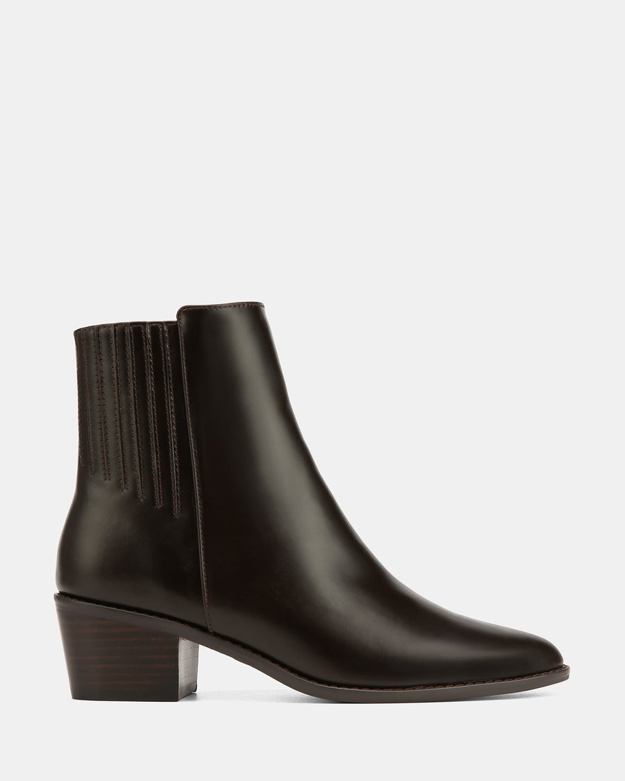Jesse Ankle Boot Dark Brown Leather
