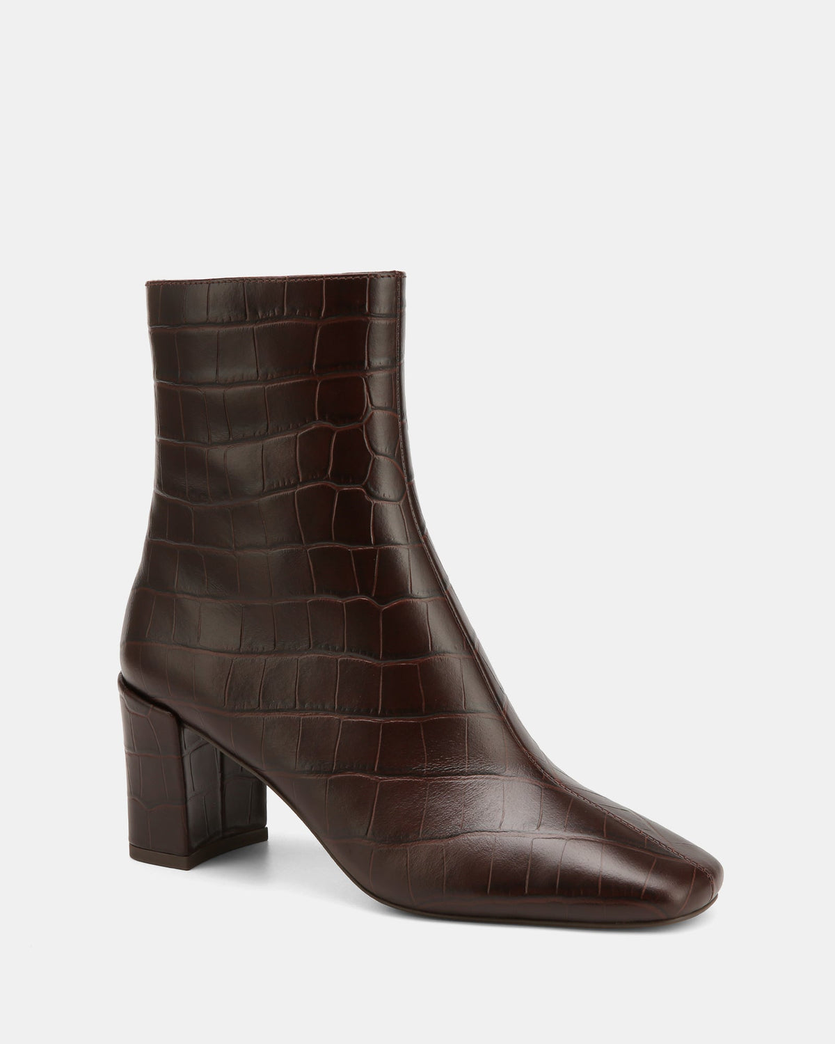 Lena Ankle Boot Ebony Croc Leather