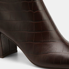 Lena Ankle Boot Ebony Croc Leather