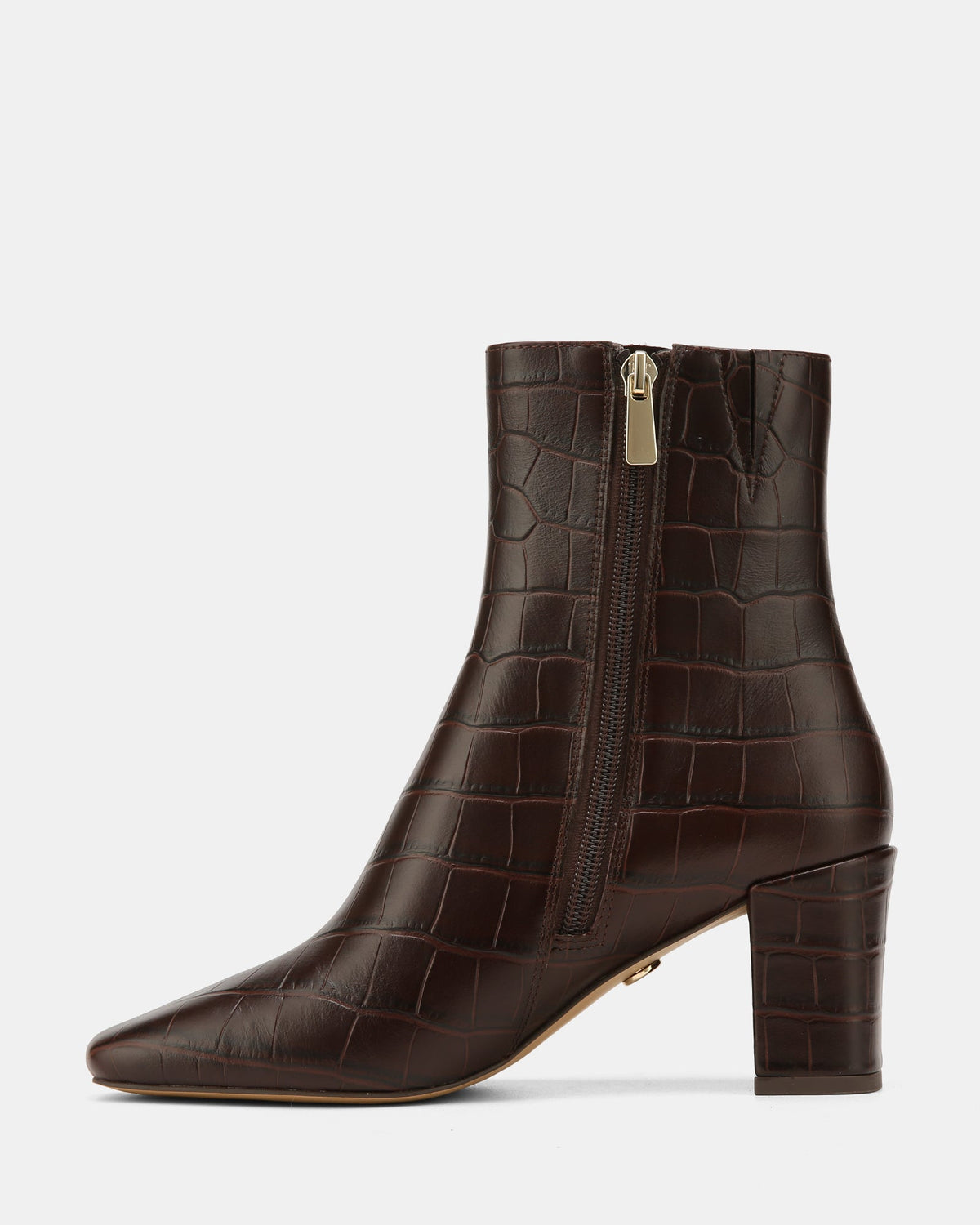 Lena Ankle Boot Ebony Croc Leather