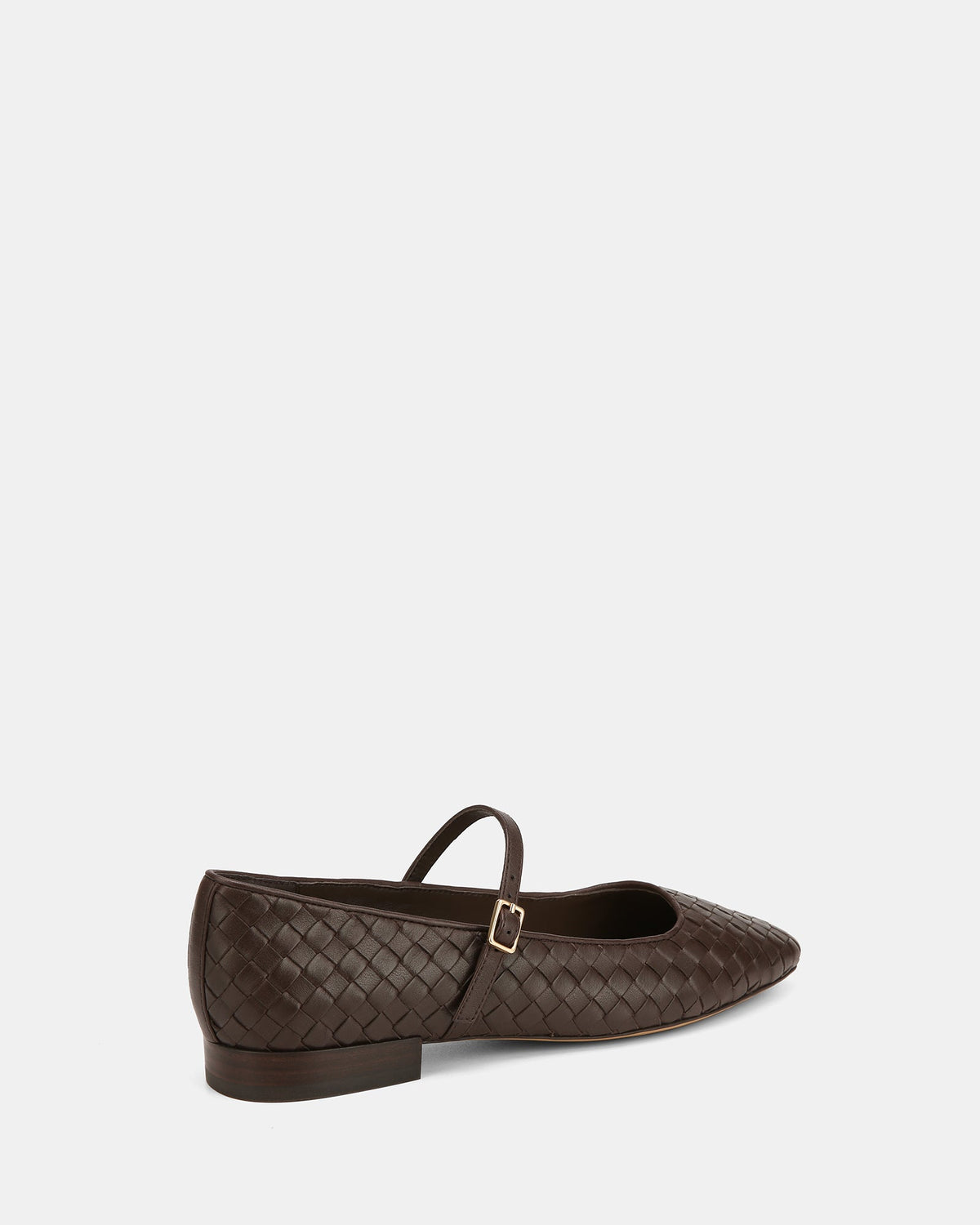 Annie Casual Flats Chocolate Woven Leather