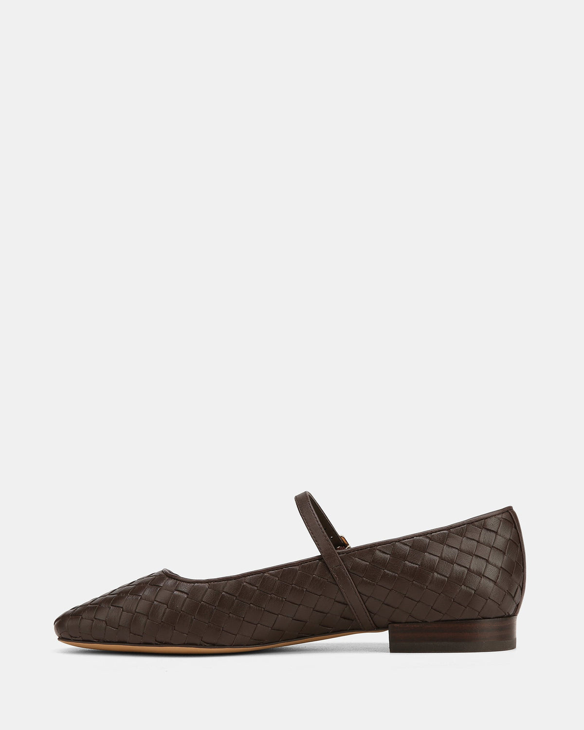 Annie Casual Flats Chocolate Woven Leather