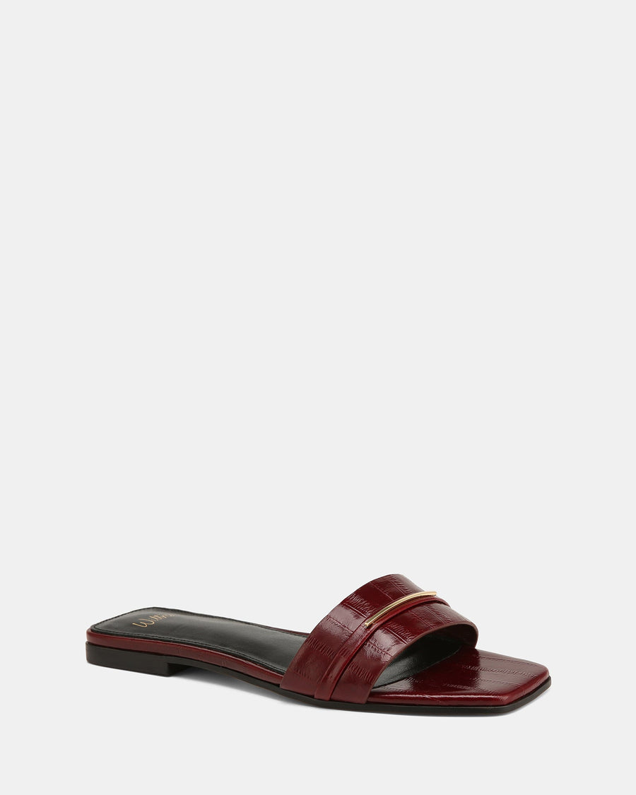 Ash Flat Sandals Berry Leather