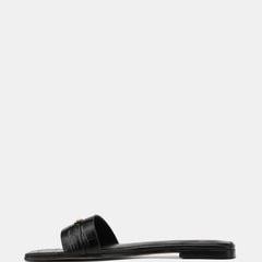 Ash Flat Sandals Black Croc Leather