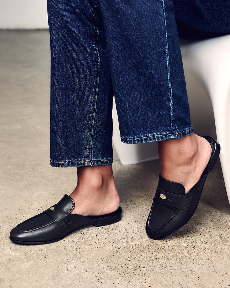 Aaron Black Leather