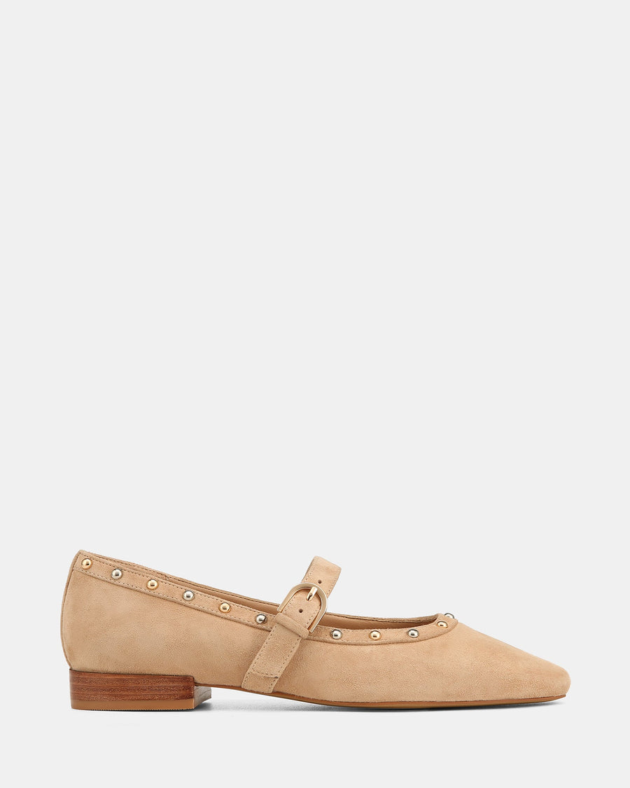 Bailey Casual Flats Sand Suede