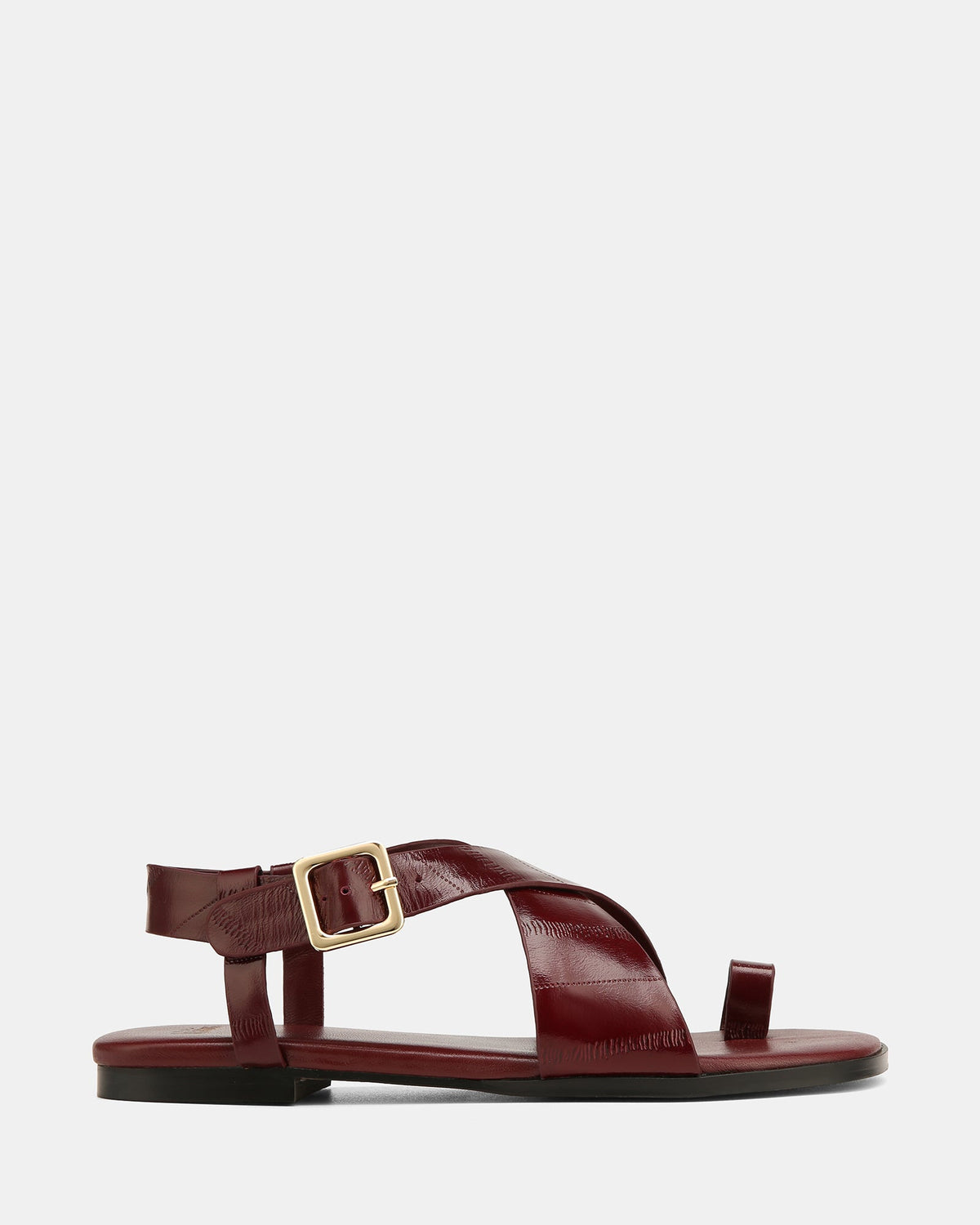 Bianca Flat Sandals Berry Eel Leather