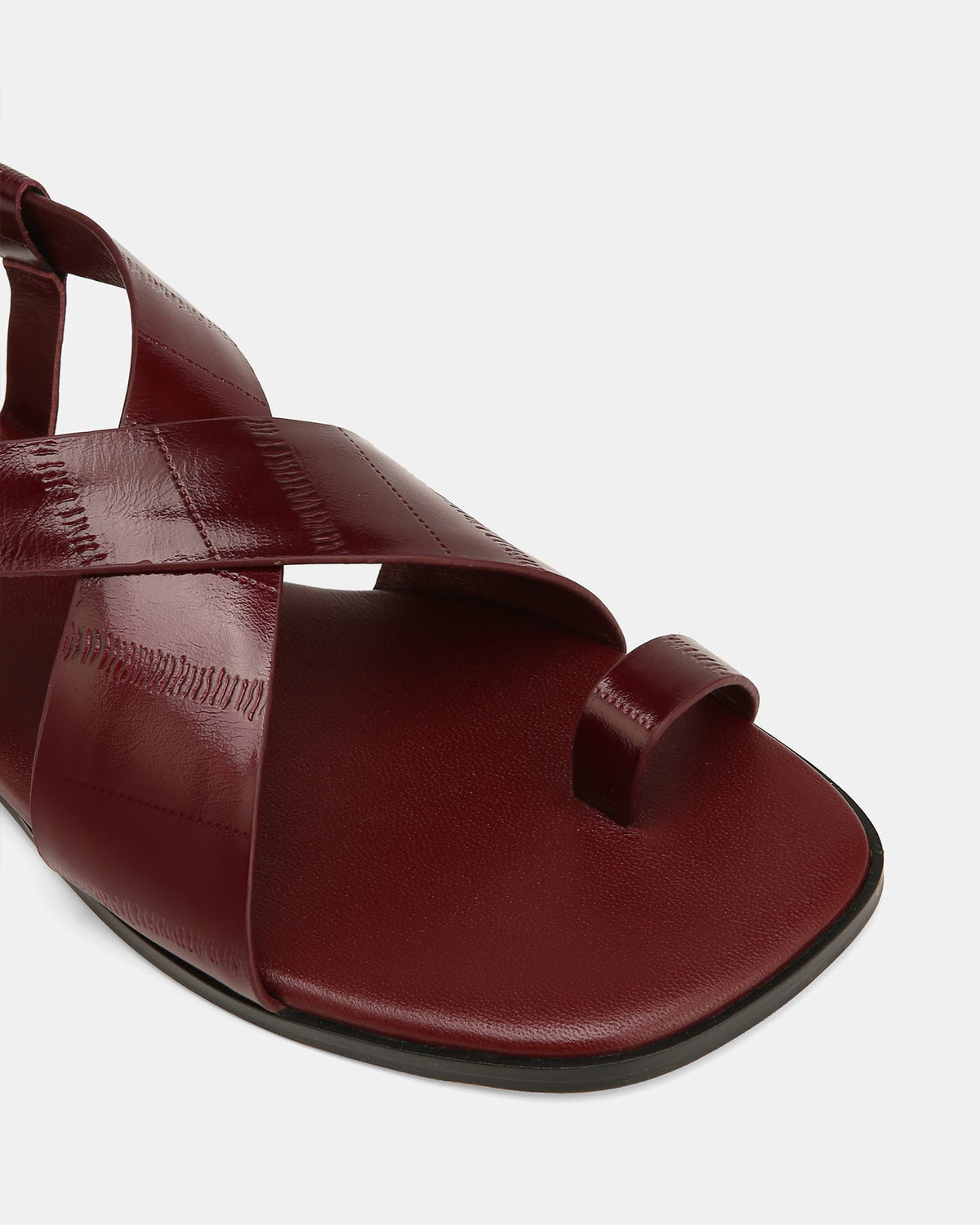 Bianca Flat Sandals Berry Eel Leather