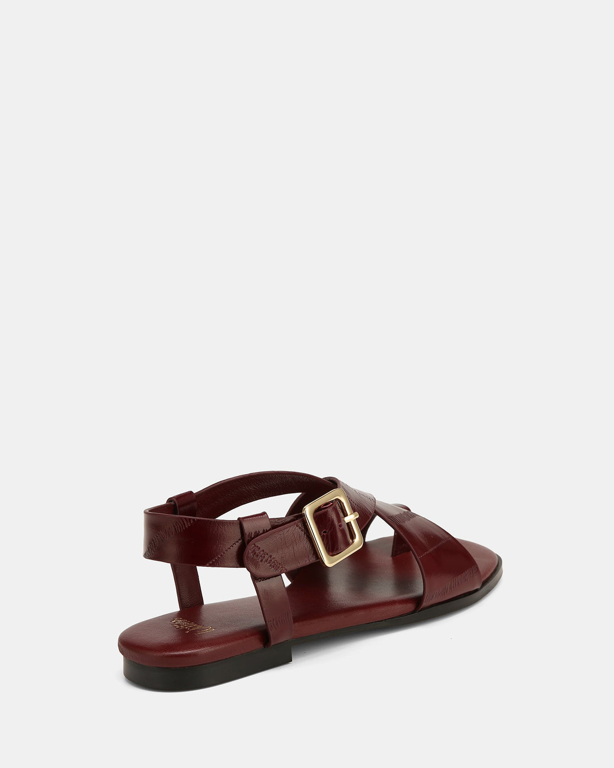 Bianca Flat Sandals Berry Eel Leather