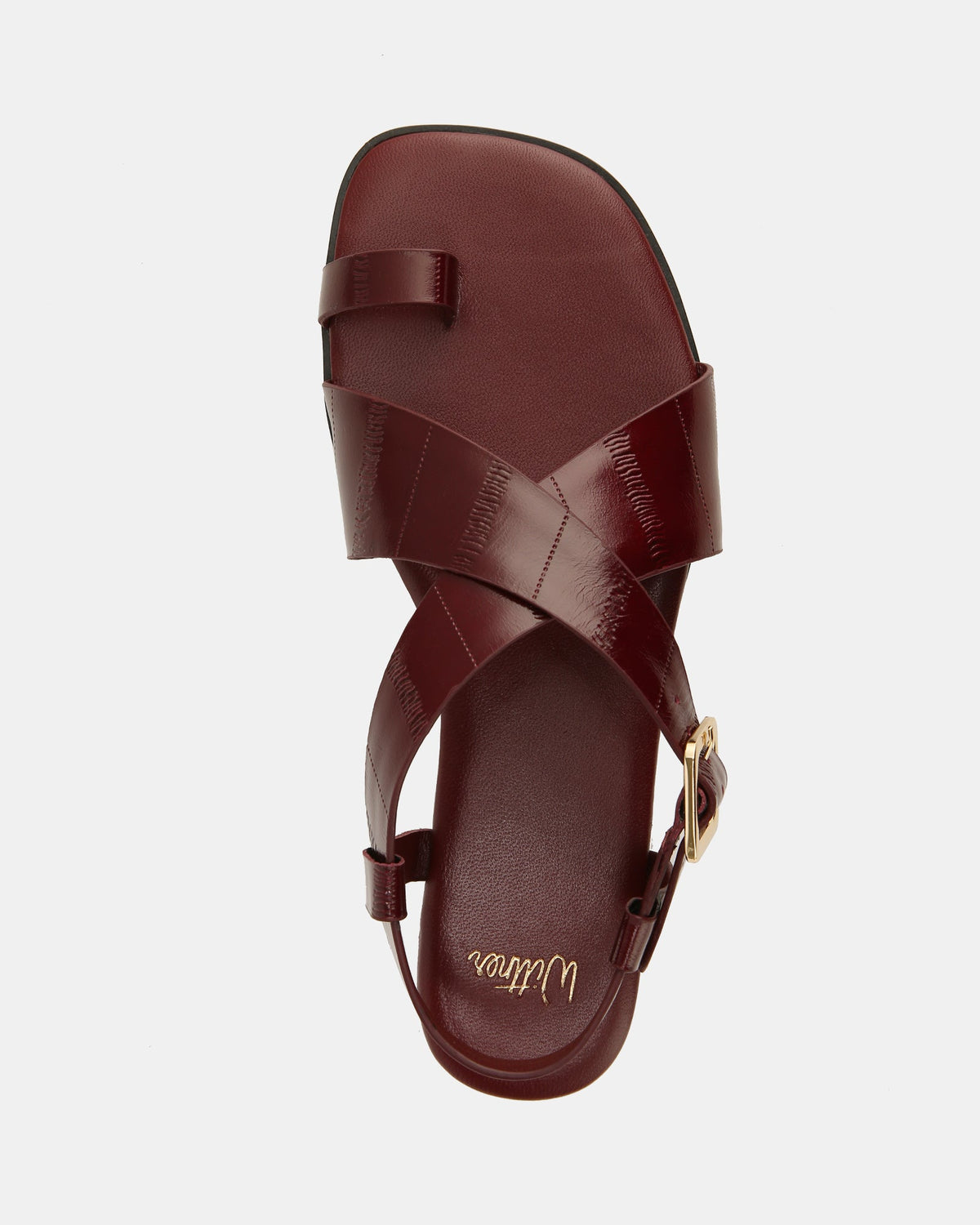 Bianca Flat Sandals Berry Eel Leather