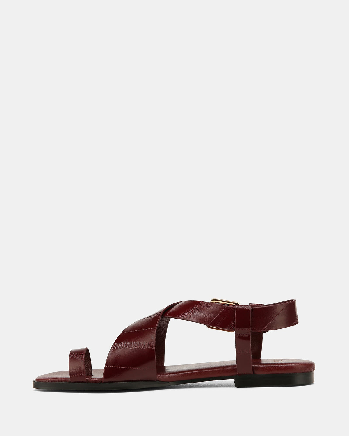 Bianca Flat Sandals Berry Eel Leather
