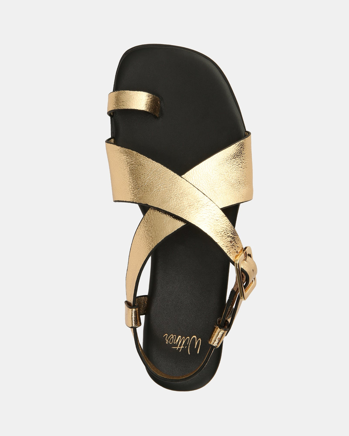 Bianca Flat Sandals Gold Leather