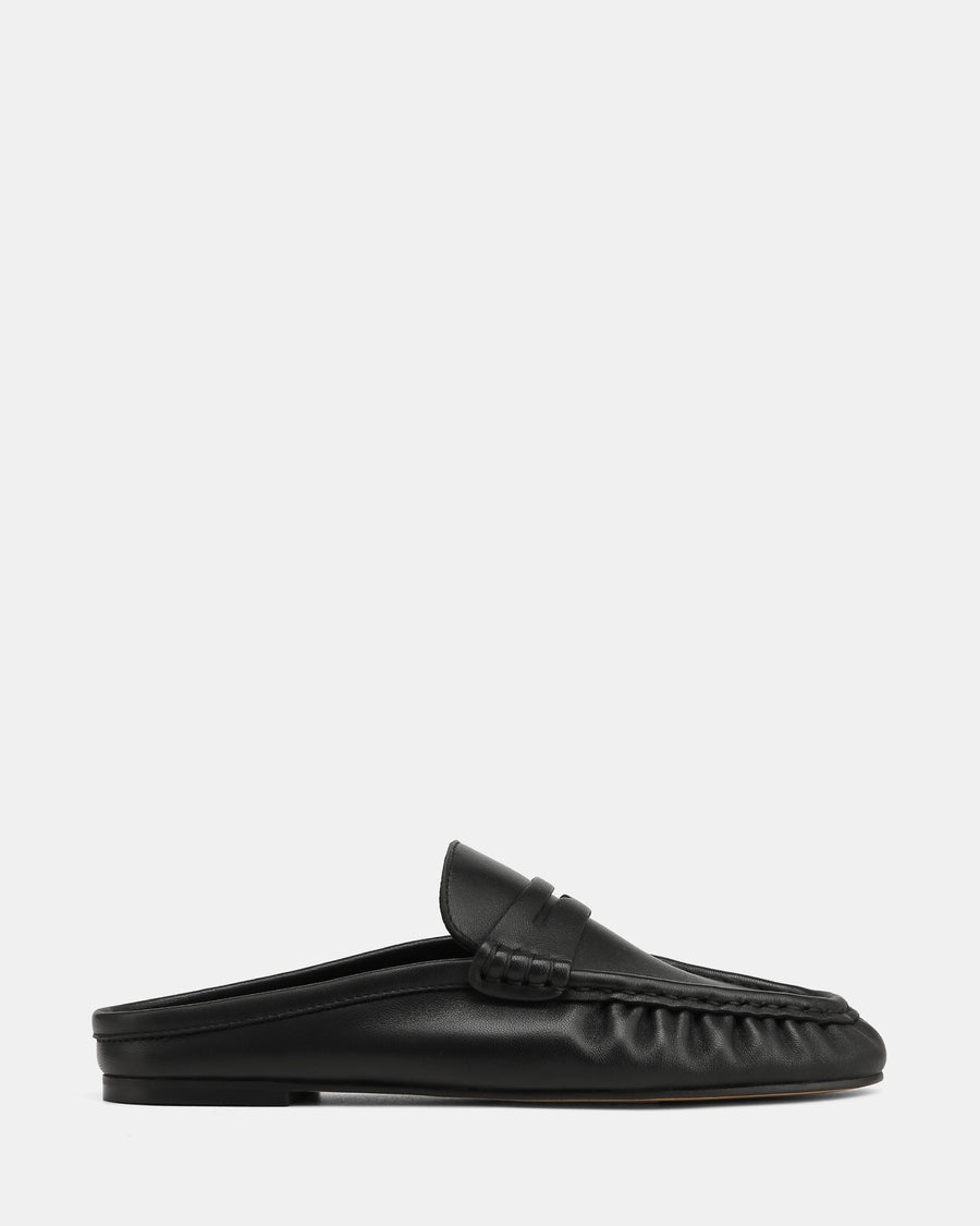 Bronn Casual Flats Black Leather