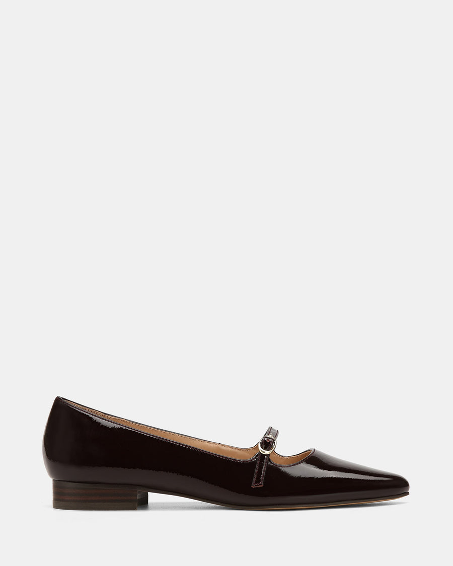 Carina Dress Flats Raisin Crinkle Patent