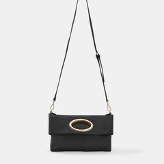 Cecily Clutch Bag Black Leather