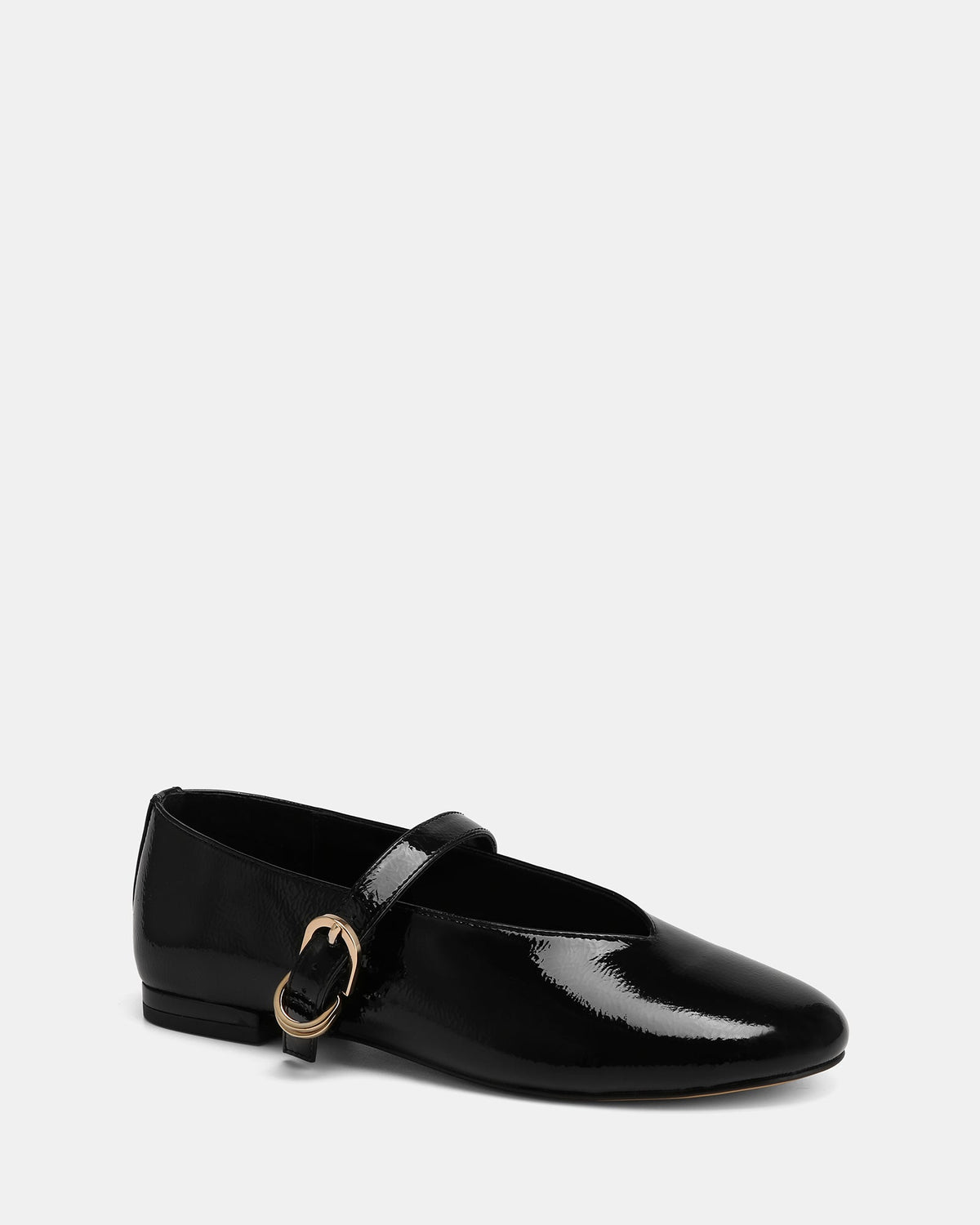 Dakota Casual Flats Black Crinkle Patent