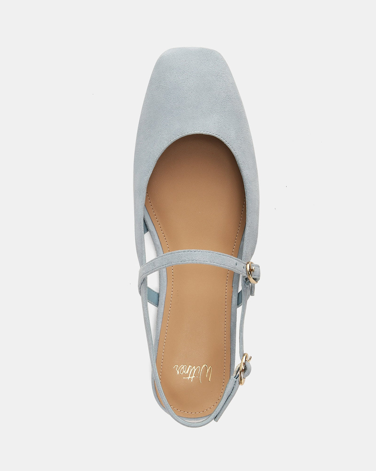 Dallas Dress Flats Soft Blue Suede
