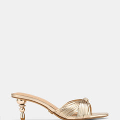 Gilda Low Sandals Champagne Metallic Leather