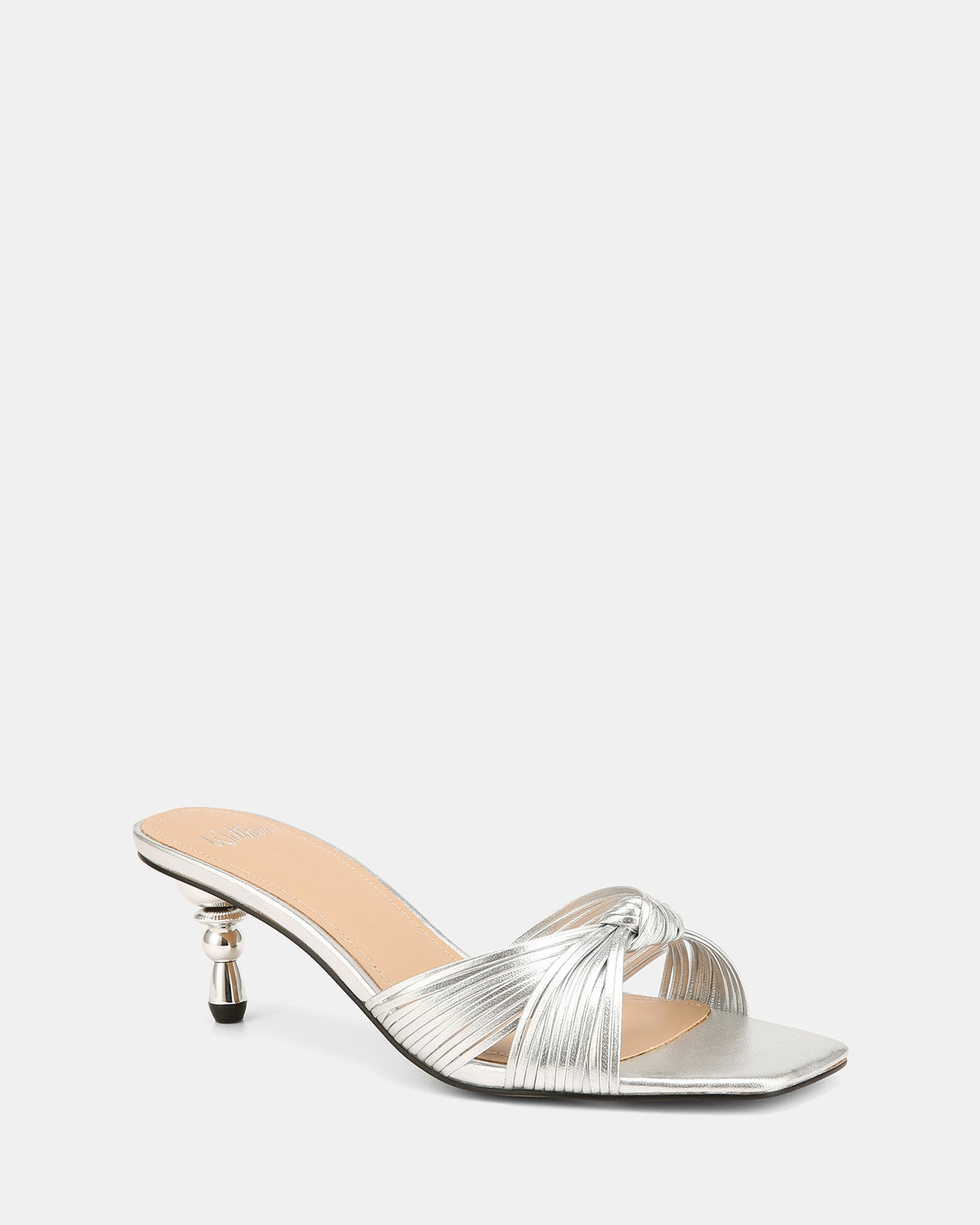 Gilda Low Sandals Silver Metallic Leather