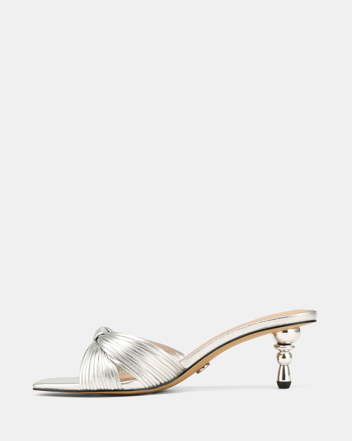 Gilda Low Sandals Silver Metallic Leather