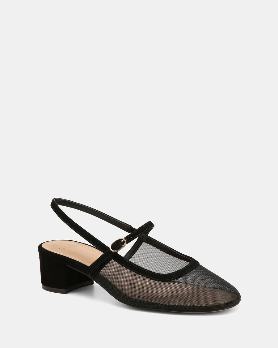 Jett Mid Heels Black Mesh/Leather