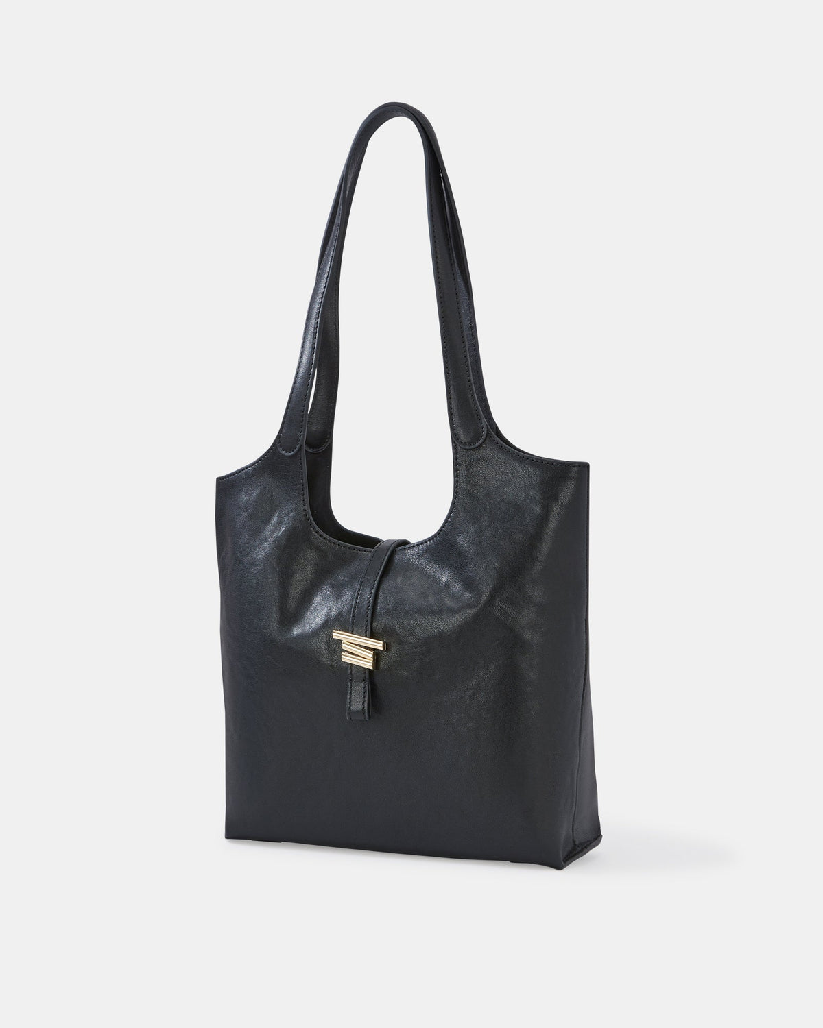 June Shoulder Bag Black Leather
