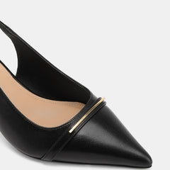 Luca Mid Heels Black Leather