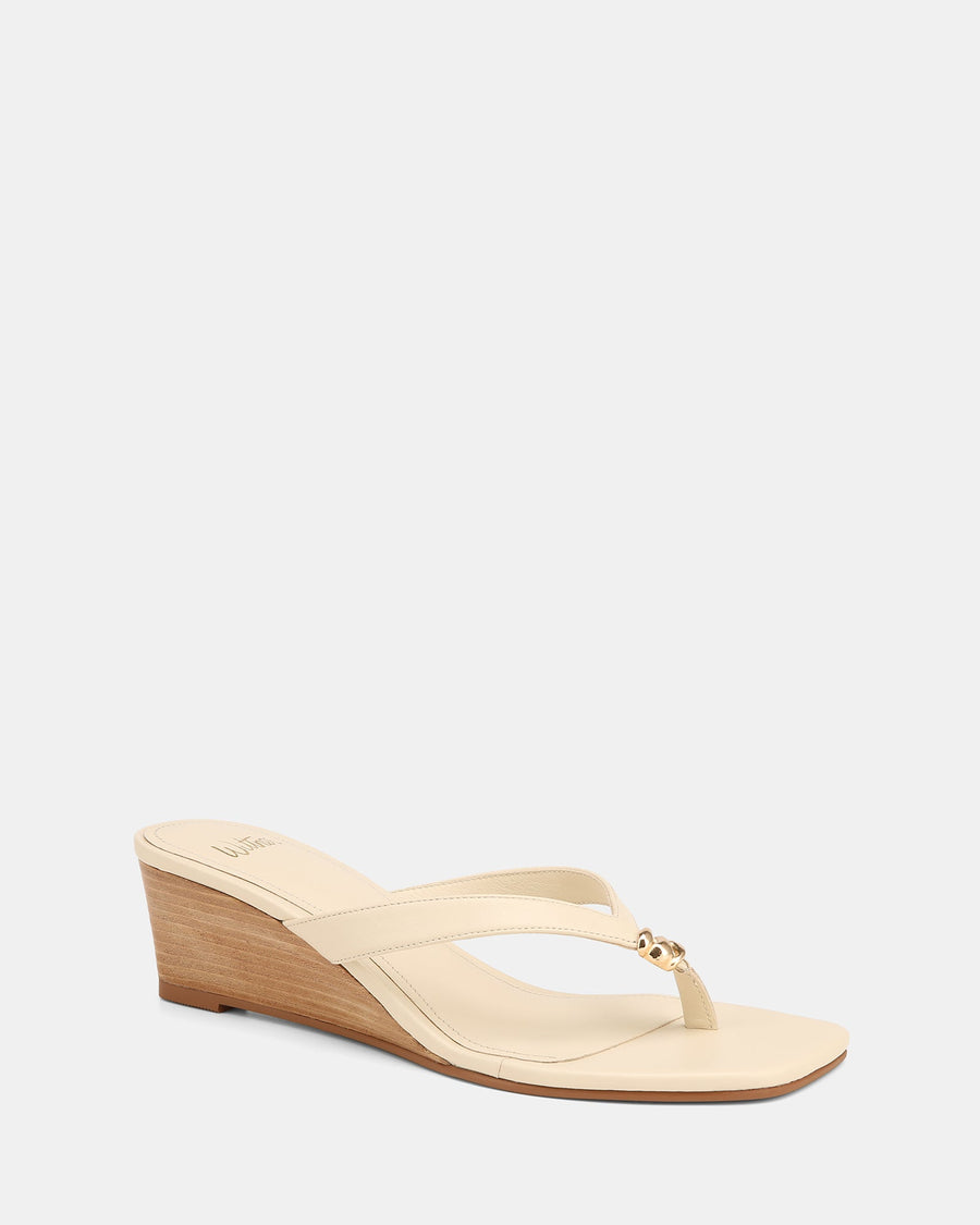 Miley Wedges Off White Leather