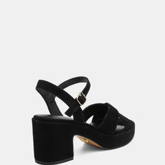 Monroe Mid Heels Black Suede