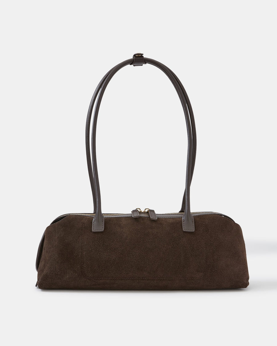 Niko Shoulder Bag Espresso Suede/Leather