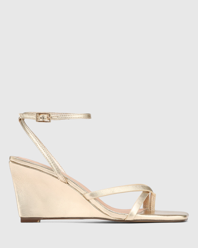Nyla Champagne Metallic Leather