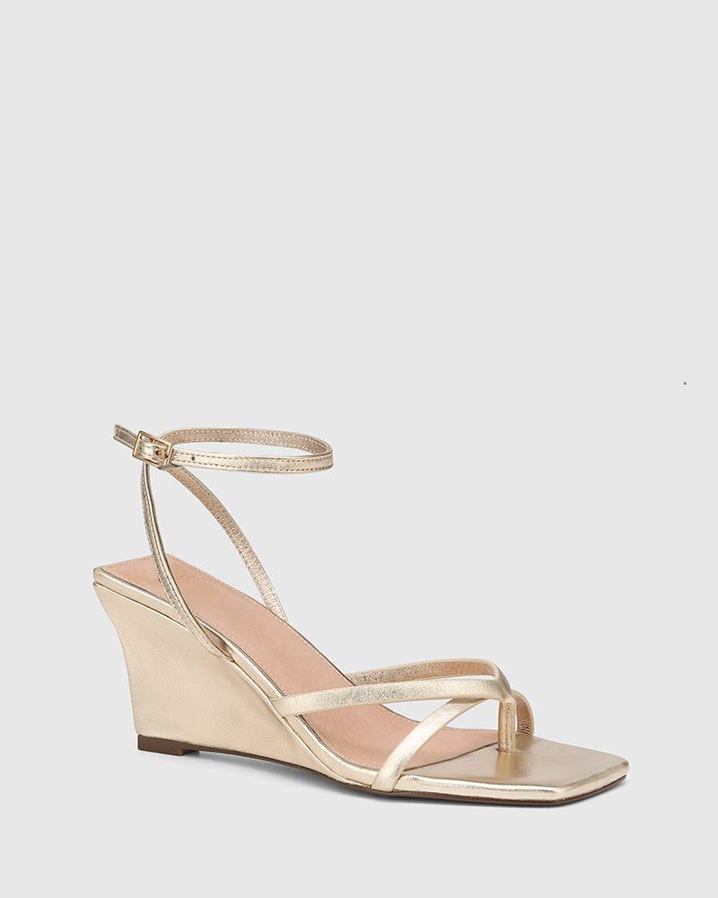 Nyla Champagne Metallic Leather