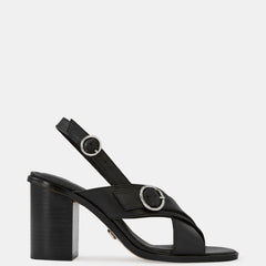 Paola Mid Sandals Black Leather