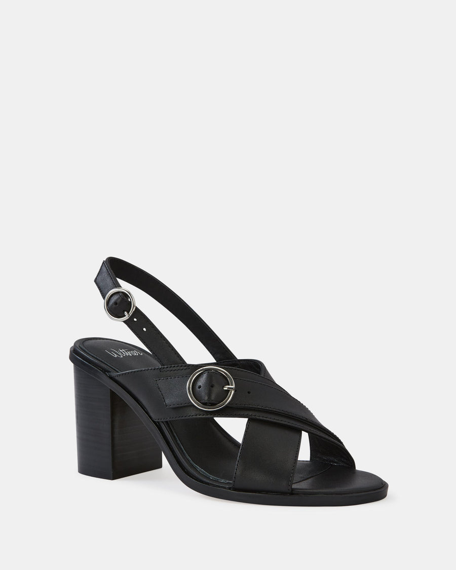 Paola Mid Sandals Black Leather