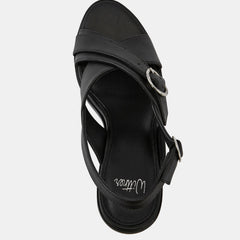 Paola Mid Sandals Black Leather